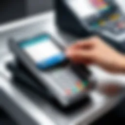 A detailed view of a point-of-sale system featuring Aldelo credit card processing.