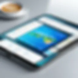 A digital interface showcasing travel management features