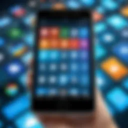 Visual representation of mobile application interfaces showcasing diverse functionalities