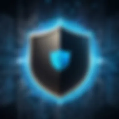 Enhanced Cybersecurity Measures Cybersecurity shield protecting digital data