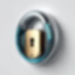 Abstract concept of digital lock representing cybersecurity