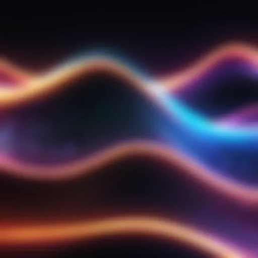 Abstract light waves illustrating amplitude experiment