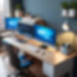 Remote work setting featuring a modern workspace
