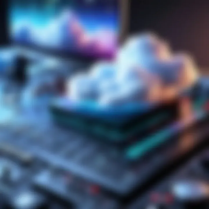 Conceptual illustration of cloud-based music production