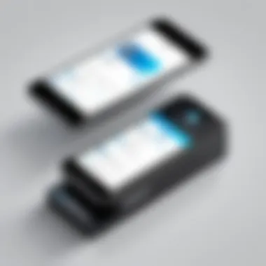 Innovative Business Card Scanning Solutions A sleek smartphone displaying a business card scanning app interface