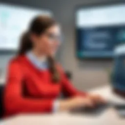 A teacher using GoGuardian Teacher to monitor student engagement in a digital classroom.