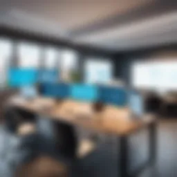 A modern nonprofit office showcasing collaborative technology