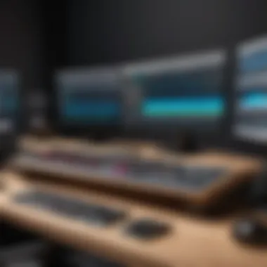 Professional Studio Setup for Sound Editing Sound editing software in a professional studio setup