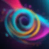 Dynamic motion graphics design in Canva showcasing vibrant colors and movement