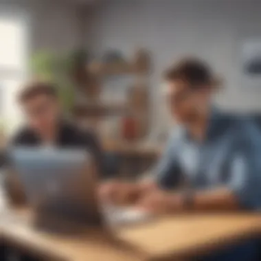 IT Professionals Enhancing Intuit Online Payroll Artistic depiction of IT professionals optimizing Intuit Online Payroll functionalities