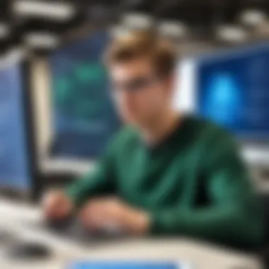 Student Engaged in Software Development with VMware Fusion Student working on a software development project using VMware Fusion.