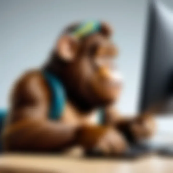 Illustration of customer support interaction within Mailchimp platform