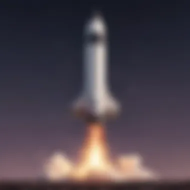 Progress Rocket Illustration of a rocket launching into the sky representing progress and achievement