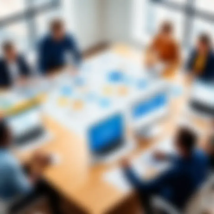 Illustration of collaboration features within Nextiva app enhancing teamwork