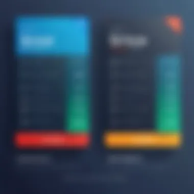Comparison chart of pricing plans