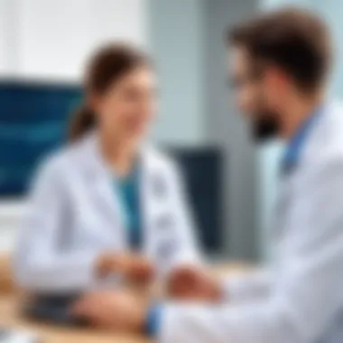 Provider Engagement with Patient Feedback A healthcare provider engaging with a patient about their online feedback
