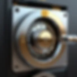 A digital vault representing password security