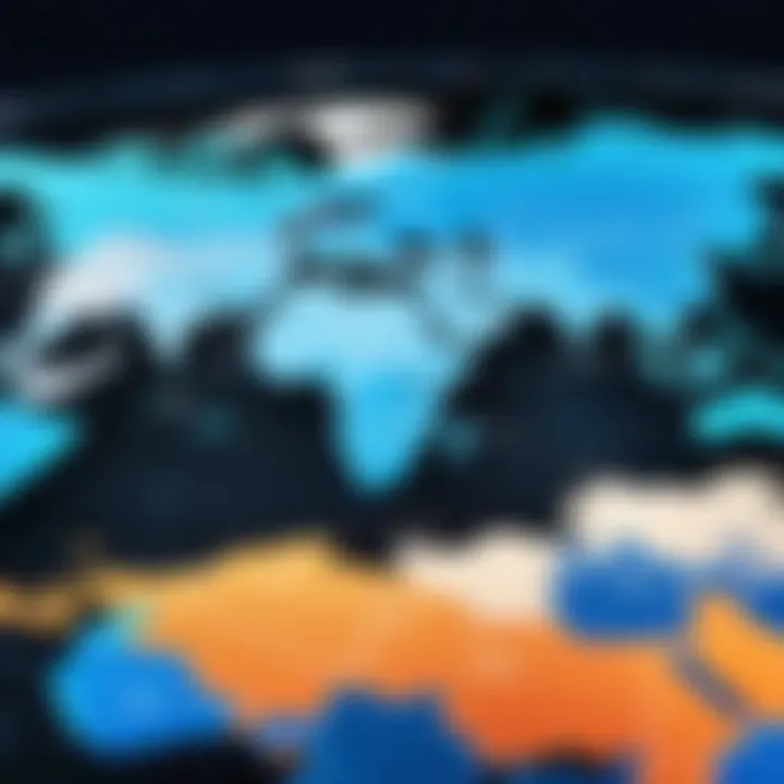 Visual representation of IP address distribution across regions