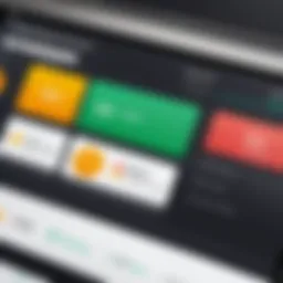 Visual representation of an expense approval system dashboard