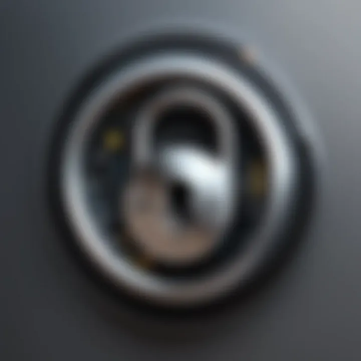 Abstract digital security background with lock icon