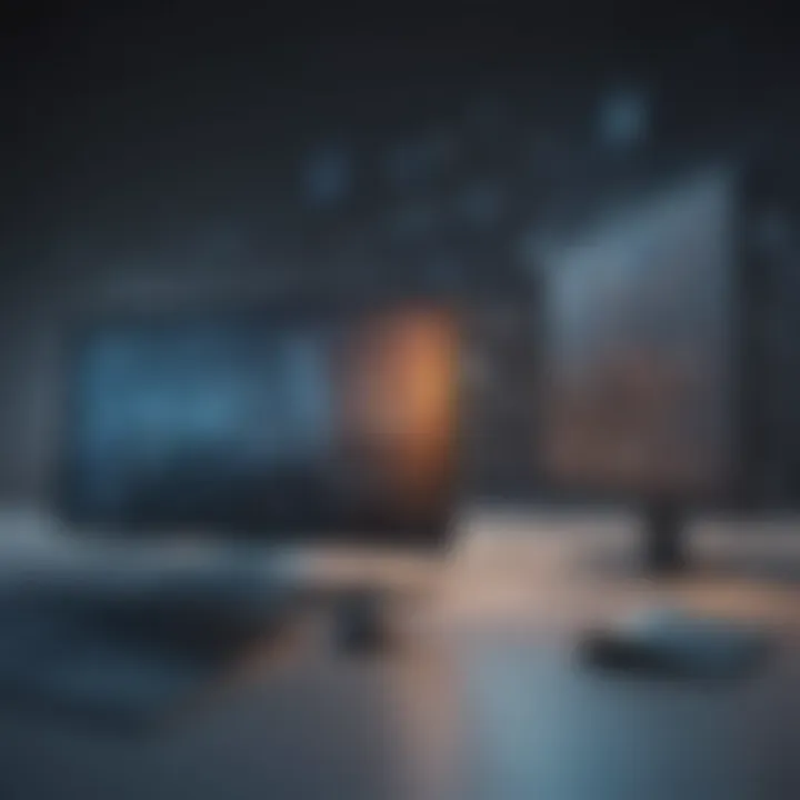 Abstract representation of web filtering technology in a corporate setting